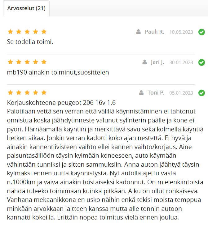 Steel Seal kokemuksia Virtasenkauppa